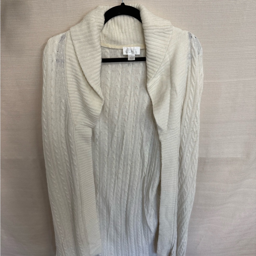 LOFT Cream Cowl Neck Sweater